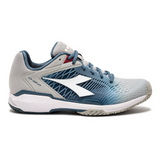 Diadora Men's Speed Competition 7+ All Ground Tennis Shoe (Size 7.5 Silver/Oceanview/White) (No Original Box)