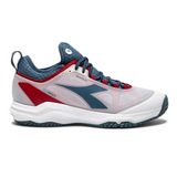 Diadora Men's Speed Blushield Fly 4+ All Ground Tennis Shoe (Size 14.5 White/Oceanview/Salsa) (No Original Box)