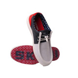 SKONI Women's Spikeless | Slip On | Lightweight | Golf Shoe (Size 6, White,Red,Blue) (No Original Box)