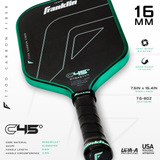 Franklin Sports C45 Carbon Fiber Pickleball Paddle (Dynasty, 16mm, Mint)