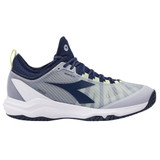 Diadora Men's Speed Blushield Fly 4+ All Ground Tennis Shoe (Gray/Pageant Blue)
