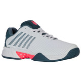 K-Swiss Men's Hypercourt Express 2 Tennis Shoe (White/Stargazer/Neon Blaze)