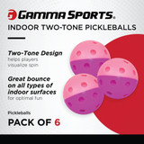 GAMMA Two-Tone Indoor Training Pickleballs