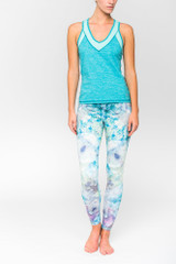 Lija Women's Power Flower Print Legging (Sky)