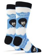 Oooh Yeah! Men's Bob Ross Crew Socks (Happy Clouds)