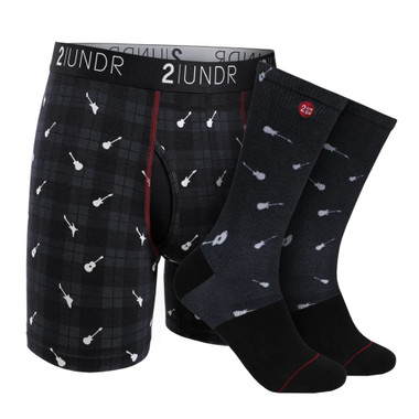 2UNDR Men's Swing Shift Boxer Brief- Groove Sock Pack