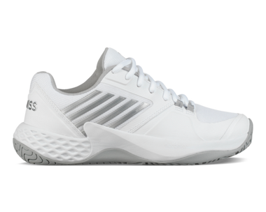 K-Swiss Women's  Aero Court Tennis Shoe (White/Highrise/Silver)