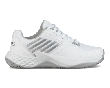 K-Swiss Women's  Aero Court Tennis Shoe (White/Highrise/Silver)