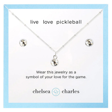 Chelsea Charles Pickleball Necklace & Earrings Gift Set