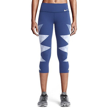 Nike Pro Mesh Logo Crop Training Tights - AO9972-010 - Black/White - XS