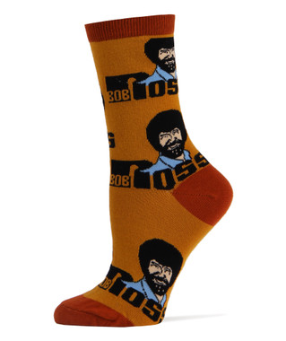 Oooh Yeah! Women's Bob Ross Crew Socks (Roll Em)