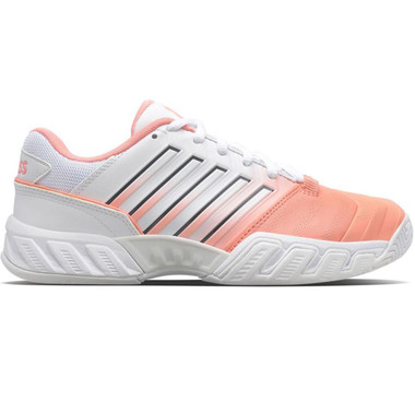 K-Swiss Women's Bigshot Light 4 Tennis Shoe (Peach Amber/White/Asphalt)