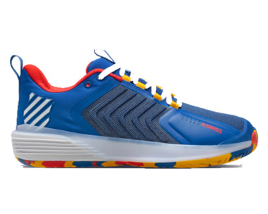 K-Swiss Men's Ultrashot 3 Tennis Shoe (Classic Blue/Berry Red/Lemon Chrome)