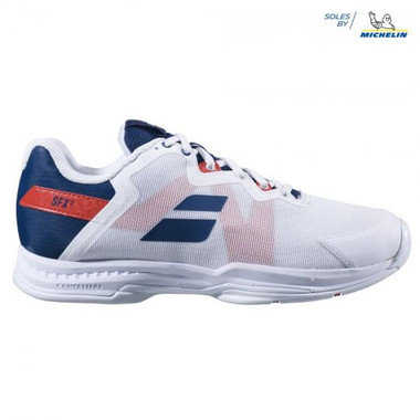 Babolat Men's SFX3 All Court Tennis Shoe (White/Estate Blue)