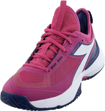 Diadora Women's Finale All Ground Tennis Shoe (Pink Yarrow/White/Blueprint)