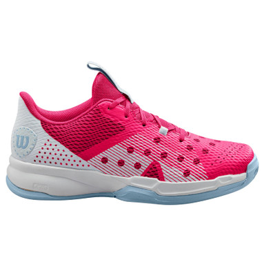 Wilson Women's Hurakn Team Padel Shoe (Love Potion/White/Blue Fog)