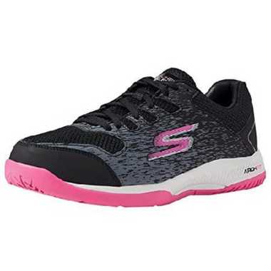 Skechers Women's Viper Court Pickleball Shoe  (Black/Pink)