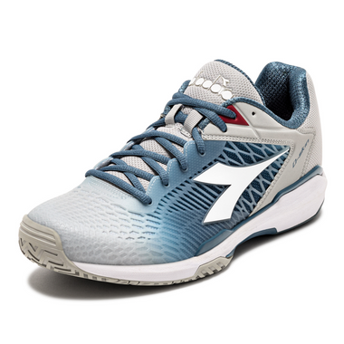 Diadora Men's Speed Competition 7+ All Ground Tennis Shoe (Silver/Oceanview/white)