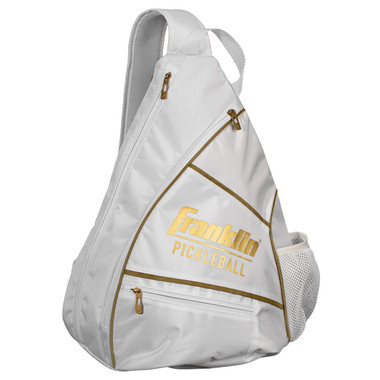 Franklin Sports Pickleball Bag - Elite Performance Sling Bag (White/Gold)