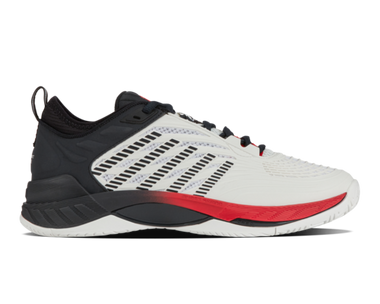 K-Swiss Men's Hypercourt Supreme 2 Tennis Shoe (Bright White/Stretch Limo/High Risk Red)