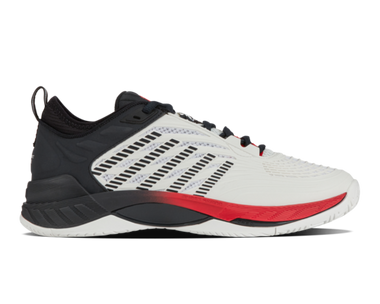 K-Swiss Men's Hypercourt Supreme 2 Tennis Shoe (Bright White/Stretch Limo/High Risk Red)