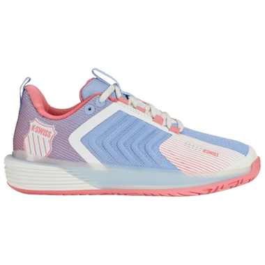 K-Swiss Women's Ultrashot 3 Tennis Shoe (Bright White/Open Air/Strawberry Ice)