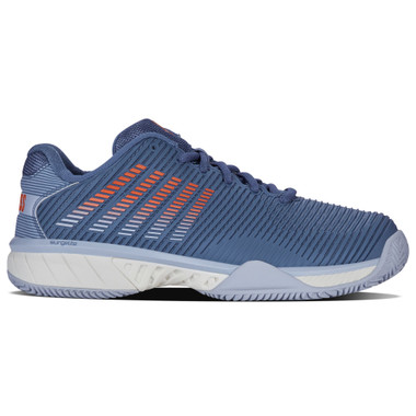 K-Swiss Men's Hypercourt Express 2 HB (Clay) Tennis Shoe (Infinity/Arctic Ice/Scarlet Ibis) 