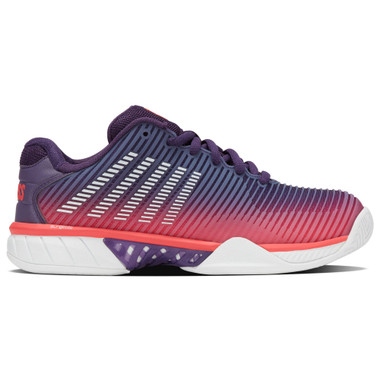 K-Swiss Women's Hypercourt Express 2 Tennis Shoe (Purple Plumeria/White/Hot Coral).