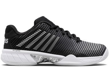 K-Swiss Women's Hypercourt Express 2 Tennis Shoe (Black/White/Silver)