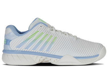 K-Swiss Women's Hypercourt Express 2 Tennis Shoe (Lucent White/Dutch Canal/Paradise Green)