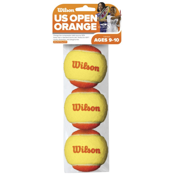 Wilson US Open Starter Balls Pack of 3 (Orange)