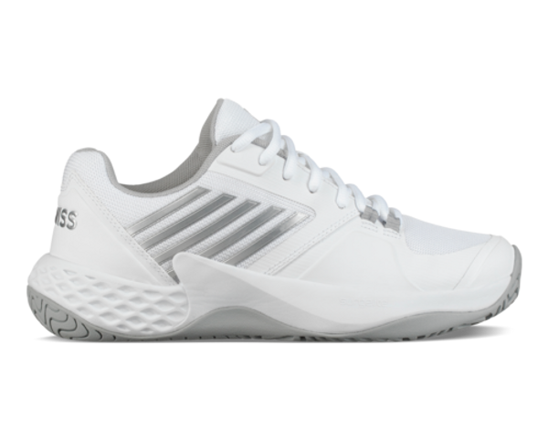 K-Swiss Women's  Aero Court Tennis Shoe (White/Highrise/Silver)