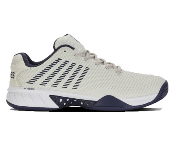 K-Swiss Men's Hypercourt Express 2 Tennis Shoe (Vaporous Gray/White/Peacoat)