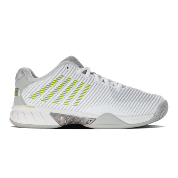 K-Swiss Women's Hypercourt Express 2 Tennis Shoe (White/Gray Violet/Lime Green) 