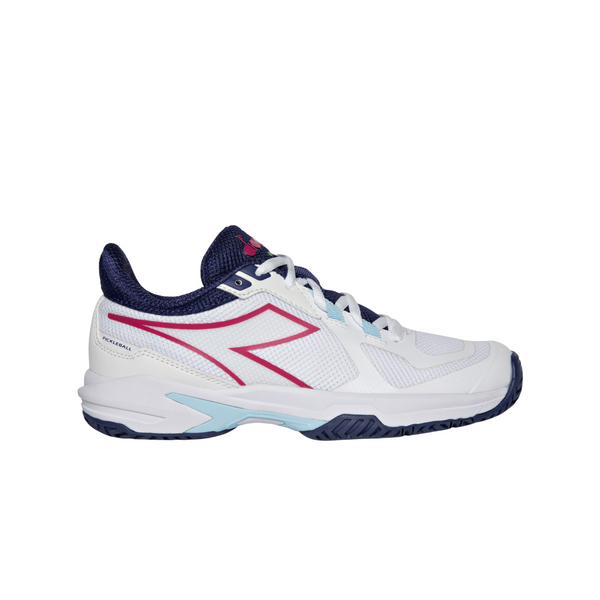 Diadora Women's Trofeo 2 All Ground Pickleball Shoes (White/Blueprint/Pink Yarrow)