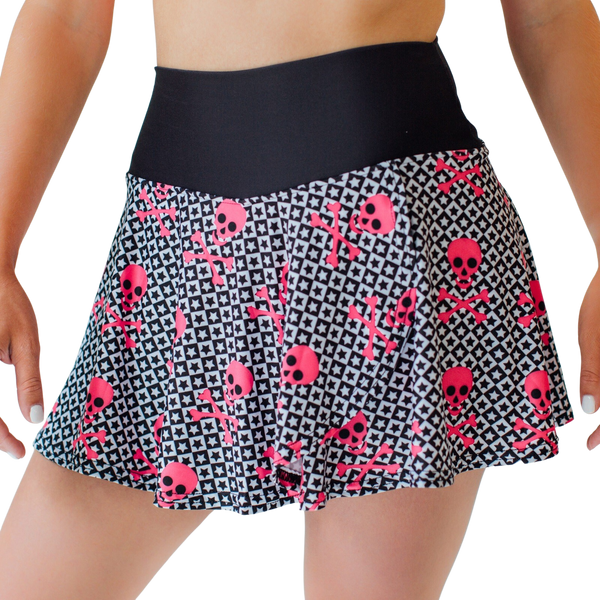 Faye+Florie Holly Tennis Skirt (Pink Skull & Star)