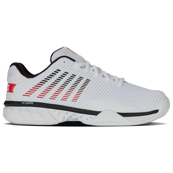 K-Swiss Men's Hypercourt Express 2 2E Tennis Shoe (White/Black/Mars Red)