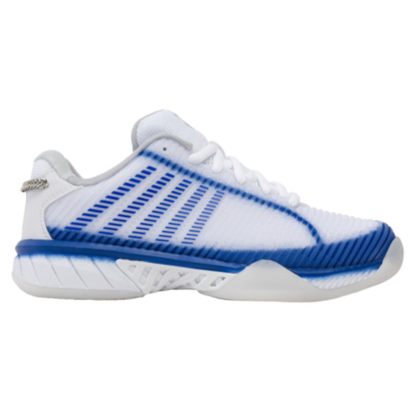K-Swiss/Lucky In Love Women's Hypercourt Express 2 Tennis Shoe (White/Electric Blue/Silver) 