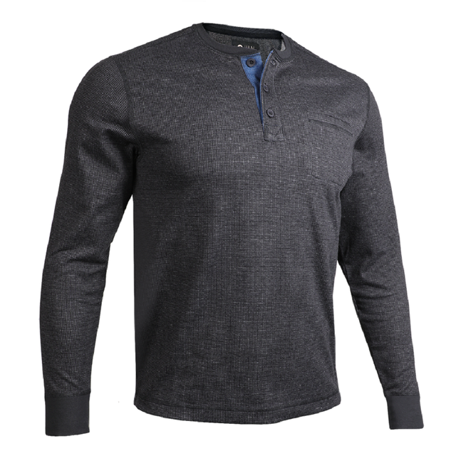 2UNDR Men's Long Sleeve Pocket Henley Pullover