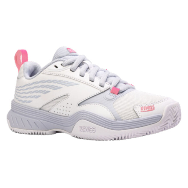 K-Swiss Women's Speedex Padel Shoe (White/Arctic Ice/Neon Pink)