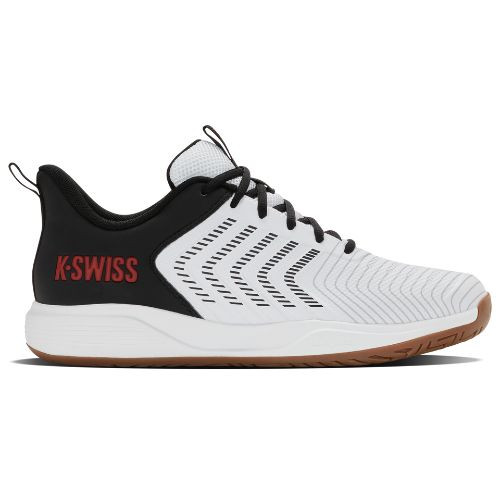 K-Swiss Men's Ultrashot Light Indoor Tennis Shoe (White/Black/High Risk Red)