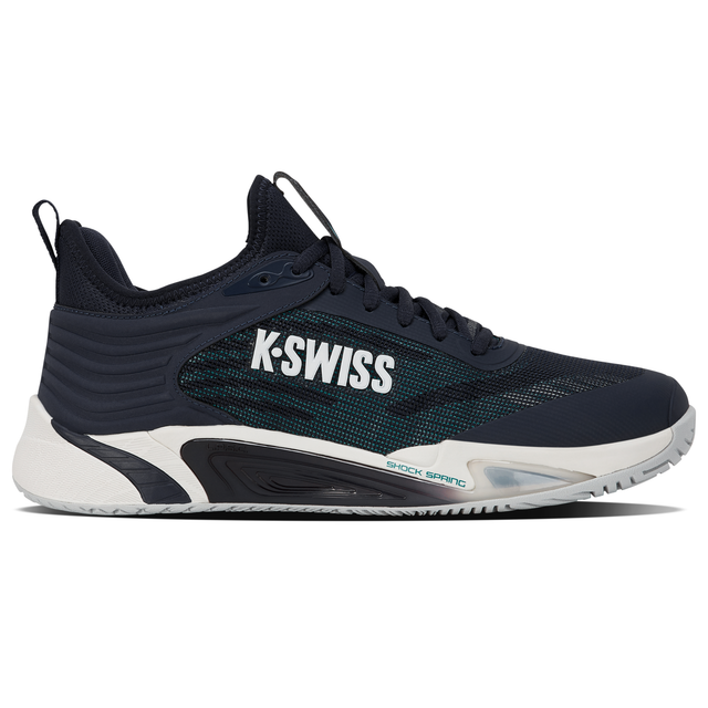 K-Swiss Men's Hypercourt Pinnacle Tennis Shoe (Carbon/Blanc de Blanc/Baltic) 