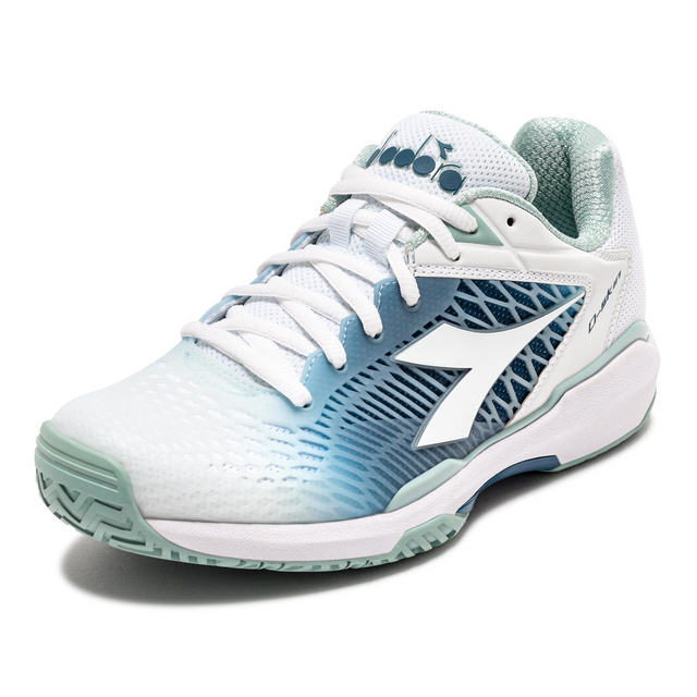Diadora Women's Speed Competition 7+ All Ground Tennis Shoe (Size 10.5, White/Surf Spray/Legion Blue) (No Original Box)