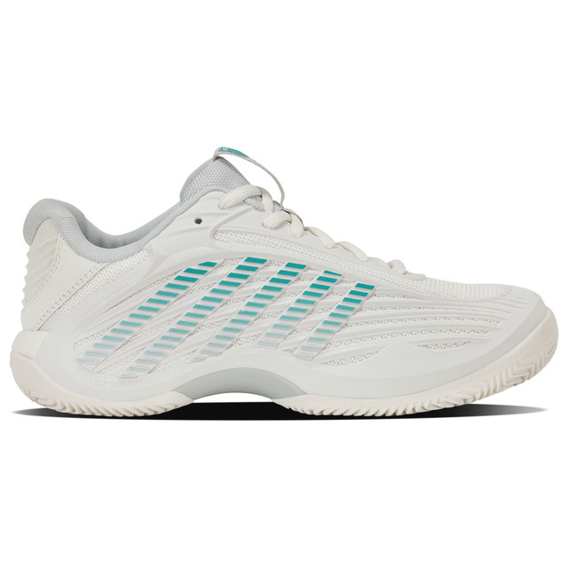 K-Swiss Women's Hypercourt Express 3 Clay (Blanc de blanc/Glacier Gray/Baltic) 