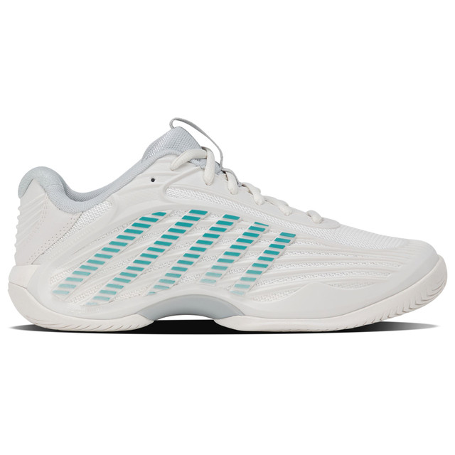 K-Swiss Women's Hypercourt Express 3 Wide (Blanc de Blanc/Glacier Gray/Baltic) 