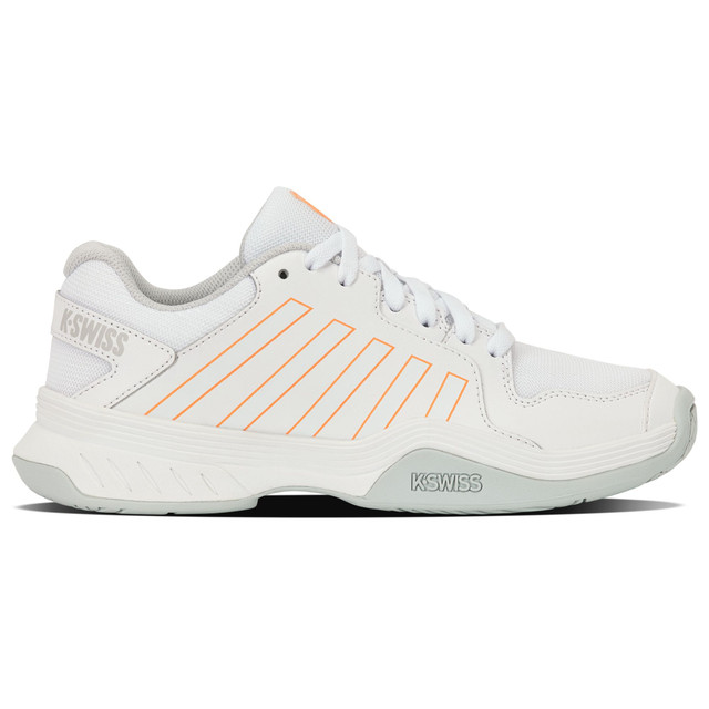 K-Swiss Women's Court Express Pickleball Shoe (White/Glacier Gray/Blazing Orange) 