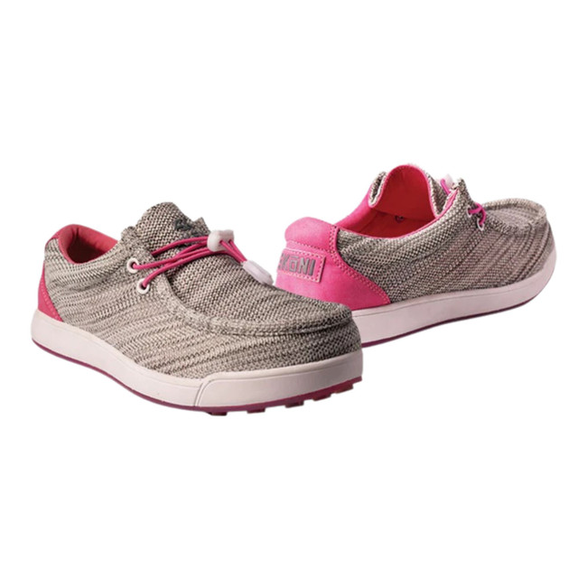 SKONI Women's Spikeless | Slip On | Lightweight | Golf Shoe (Size 6, Grey/Pink) (No Original Box)