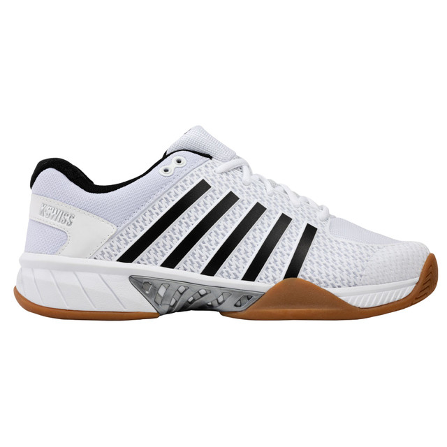 K-Swiss Men's Express Light Indoor Court Shoe  (White/Black/Silver)