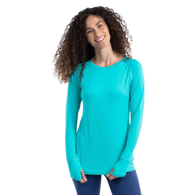 BloqUV Women's UPF 50+ Sun Protection Active Pullover (Caribbean Blue)