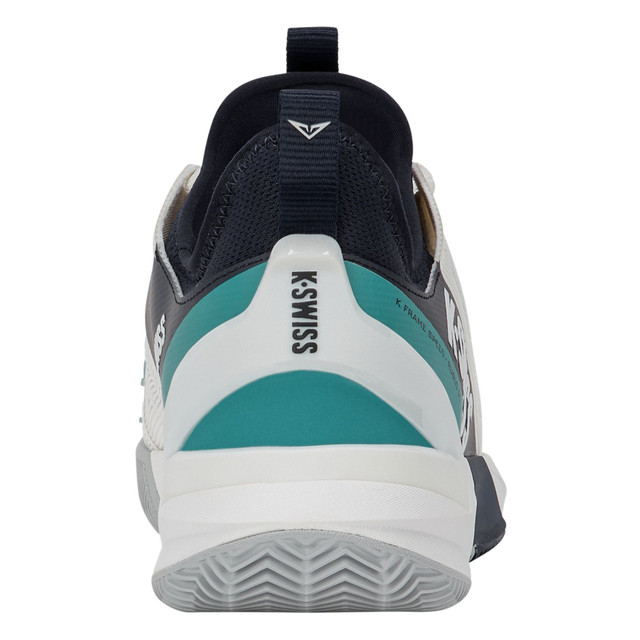 K-Swiss K-Frame Speed Rublo Clay Tennis Shoe (Blanc De Blanc/Carbon/Baltic) 